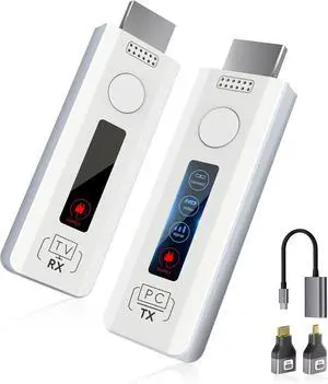 Wireless HDMI Transmitter and Receiver for TV: Plug & Play Portable Wireless HDMI Extender Kit, 5G+2.4G, 4K Decode & 1080P Output for Office/Cinema/Playroom- Office Staff/Teacher/Player