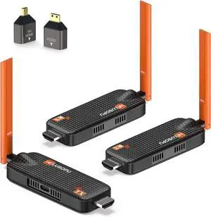 Wireless HDMI Transmitter and 2 Receivers, Support Up to 6 Receivers, 5.8G  HDMI Wireless Extender Casting Content for PC Laptop Camera Cable Box to Multiple TVs Monitors Projectors -165FT