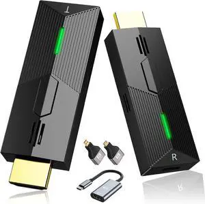 Wireless HDMI Transmitter and Receiver, Plug & Play 4K Decording, Portable 2.4G/5G Wireless HDMI Extender Kit for Streaming Video and Audio to Monitor from Laptop/PC/TV Box/Projector (30m)