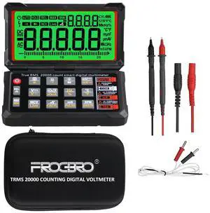 TRMS 20000 Counting Digital Voltmeter with NCV Function, Auto Multimeter Tester, Measurement of Voltage, Current, Resistance, Diode, Temperature, Car Dwell Angle, Engine Speed, Pulse Width