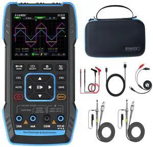 FNRSI Newest Upgraded 2C53T with 2 P6100 Probe 3In1 Oscilloscope/Multimeter/DDS Signal Generator 50MHz Bandwidth 250MS Sampling Rate 20000 Count RMS for Voltage, Current, Capacitor, Resistor, Diode