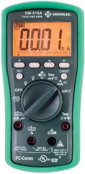 DM-510A True RMS Professional Plant Digital Multimeter, Green