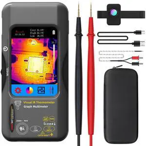 BSIDE Thermal Imaging Camera Multimeter 320×320 Resolution With 20000 Words Multimeter Function 3.98'' Touchscreen 25Hz Infrared Thermal Camera (-20-1300) 15 Thermal Palettes TRMS Auto-Ranging Tester
