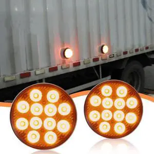 2PCS Amber Strobe Light Caution Lights, Rechargeable Strobe Lights, Beacon Strobe Light,Amber Flashing Warning Emergency Beacon Lights with Magnetic for Trucks Trailer Bus Tracto