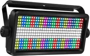 LED Stage Strobe Effect Lights - 120W RGBW DJ Light with 48 Zones Chasing by DMX Control Sound Activated Auto Play Wall Washer Uplight for Event Concert Party Church Wedding Club Stage Lighting