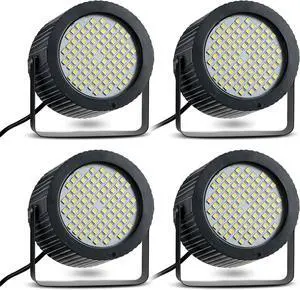 4 Pcs Halloween White Strobe Lights 88 LEDs Bright Flash Bulb Speed and Sound Modes Flashing Mini Stage Strobe Lights for Parties Stage Decor Room Dance DJ Bar Karaoke Show Birthday Party Wedding