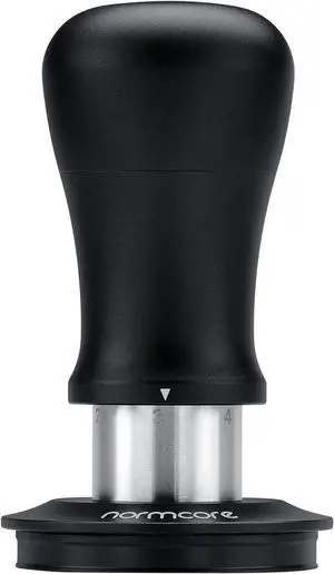 53.3mm Espresso Tamper V5, Spring-loaded Coffee Tamper with Titanium Coating Flat Base, 6-Pressure Adjustment, Compatible with 54mm Breville Sage Portafilter, Black