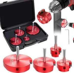 4-Piece PVC Pipe Reamer Kit for 1/2" Drills - 1-1/4",2",3",4 Inner Cutter Tool Reamer for PVC, CPVC, ABS, Conduit & Industrial Pipe, SCH40 Repairs, Pipes Fitting Saver