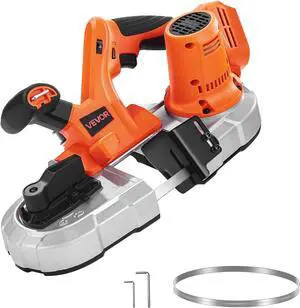 20V Portable Band Saw, 2.56-Inch Deep Cut, 360W Cordless Compact Bandsaw with Brushless Motor, Adjustable Speed, for Cutting Metal, Wood, Compatible with Makita Batteries (Bare Tool Only)