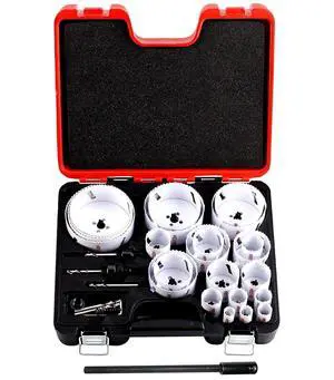 Bi Metal Hole Saw Kit, 30-Pieces All Purpose Combination Hole Saw Set Including 10" Extension, Sizes Range: 3/4" to 4-3/4", Increased Cutting Depth to 2", Ideal for Wood, Metal, PVC, Aluminum