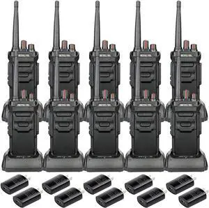 RT48 Waterproof Walkie Talkies for Adults,Heavy Duty 2 Way Radio,Professional/Business Two Way Radio,1200mAh Battery,VOX,SOS Alarm,Rechargeable Radios for Outdoor Construction School(10 Pack)