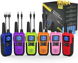 Walkie Talkies for Adults Long Range Rechargeable with NOAA Weather Alert, Multi-Purpose 2 Way Radios 6 Pack for Team Work Seniors Care Kids Adventure Family Camping Hiking Skiing Cruise