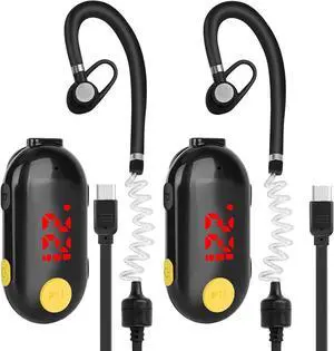 T-M9 Super Mini Walkie Talkies with Earpieces Small Portable FM Transceiver Mini Two Way Radios for Security, Restaurant, Workplace,Out Door Sport,Supermarket,Hospital,Tourism Black 2-Pack