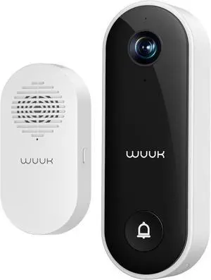 Doorbell Camera Wired with Chime, 2K Video Doorbell, Face Recognition, Human and Motion Detection, 24/7 Recording, No Subscription, Requires Existing Doorbell Wiring, 16-24V AC, 2.4 GHz WiFi Only