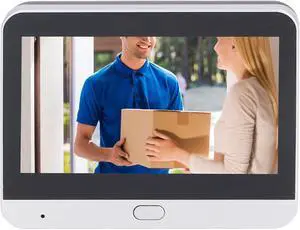 1080P Door Peephole Camera 4.3 inch Smart Visual Intercom Doorbell with Two Way Call, PIR Body Detection, 5000mah Rechargeable Battery Cloud SD