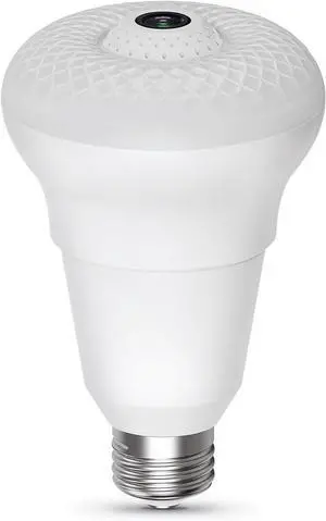 Smart Rotating Light Bulb with Wireless Camera, Motion Sensor, Night Vision, and 2-Way Speaker, 40W Equivalent, E26 Base, 5000K Daylight, 15,000-Hour Lifetime, A450/850/CAMWIFI/LED