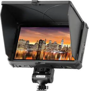 Camera Field Monitor 4K 2000Nits 6 Inch Touchscreen Camera Monitor, Full HD 1920x1080 Video Monitoring, 3D Lut, 3G-SDI, Focus Peaking, with Sunshade Hood and Battery for Sony Canon Nikon