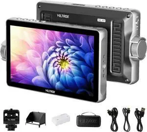 DC-A1 7 Inch Camera Field Monitor,Ultra High Bright 2800 nit 1920x1080 Touch Screen Director Monitor with 4K HDMI Input/Output Sunshade Hood