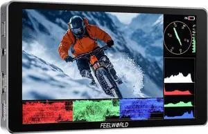 P6XL 6 inch Built in Battery Aluminium 1200nit Camera Field DSLR Monitor Touchscreen High Brightness Waveform 3D LUT HDR 4K HDMI Input Lightweight