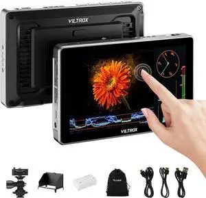 DC-L1 7-Inch Touchscreen Camera Field Monitor 1280×800Supports HDMI 1.4Custom 3D LUT Import, Vectorscope & Waveform Scopes, Detachable Sunshade, NP-F Battery & Accessories
