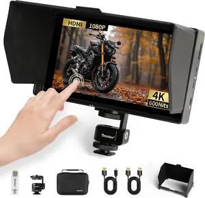 Camera Monitor 4K HDMI HDR with 5.5 Inch IPS Touchscreen & 3D LUT, DSLR Camera Field Monitor/External Monitor for Filming Site Setup, Studio Shoot Environment (Batteries not Included)