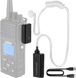 BTEAR01 Wireless Earpiece with Clear Airtube Tube 2 Pin Dongle for Two-Way Radios, FPCN30A/FPCN10A Wireless Headset Earphone with Mic 2-Pin K Plug, 10H Talk Time