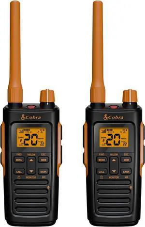 Trailblazer 450 GMRS Radio (2-Pack)  IP54 Weather Resistant, 16hr Battery, 2.5W Long Range Walkie Talkies, Large LCD Display, NOAA, Programmable Software, Removable Antenna, Repeater Capable