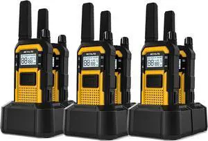 RB48 2 Way Radio Long Range, IP67 Waterproof Walkie Talkies Adults, Drop-Proof, 2000mAh, Emergency, Heavy Duty Two Way Radios, for Job Site Construction Warehouse(6 Pack)