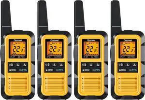 G2Pro+ IP67 Waterproof Floating Walkie Talkies with Double PTT, FM Radio, SOS & NOAA Weather Alerts, 2W Long Range Two-Way Radios for Adults, VOX Enabled, Rechargeable Lithium Battery (4 Pack)
