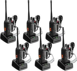 Radios Walkie Talkies Long Range:  MT-8S Rechargeable Walkie Talkies with Earpiece, VOX, Flashlight,1500mAh Battery, Walkie Talkie for Adults, Work, Camping Essentials, 6 Pack