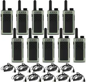 RB66P 1.5 Hours Fast Charging Walkie Talkies for Adults,2 Way Radio with Earpiece,1500mAh Large Battery,USB-C Charging,Two Way Radio Long Range for Warehouse Logistics Event Planning(10 Pack)