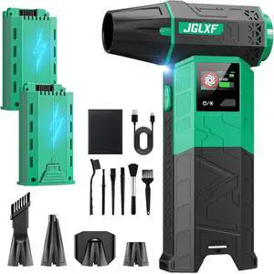 Electric Air Duster Upgraded, 130000RPM Gear Adjustable Compressed Air Duster, 2*4000mAh Removable Batteries, Cordless Air Blower Electric Cleaner Kit for PC/Keyboard/Car, Replaces Compressed Air Cans