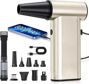 Compressed Air Duster, 300000RPM Electric Air Duster Handheld Vacuum, 4-Gear Adjustable Cordless Air Blower, Rechargeable Air Dusters for PC, Keyboard, Home, Outdoor and Car