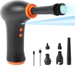 Cordless Air Duster Handheld Rechargeable Compressed Air Duster with Adjustable Speed 27000/65000RPM Portable Electric Air Duster for PC Computers Keyboard Car Cleaning Kit Reusable Small Blower