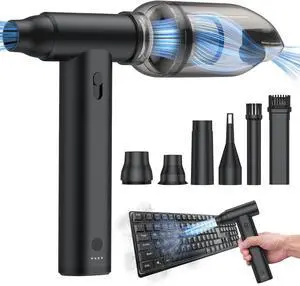 2 in 1 Electric Air Duster and Mini Vacuum 125000rpm Air Blower Compressed Air Duster Cordless Air Blower Electric Duster with 4 Nozzles for Keyboard Car Electric Devices Cleaning