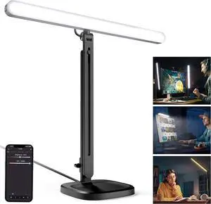 TL40 USB Streaming Key Light Bar LED Gaming Light with APP/PC/MAC Control, No Screen Glare Flicker Free 2900K-7000K 12 Scenes CRI 95+/TLCI 97+, 360° Rotation 180° Tilt, Adjustable Light Stand