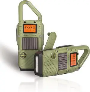 Emergency Weather Radio Walkie Talkies for Adults - NOAA/FM Weather Alert with Solar Hand Crank & USB Charging, 22-Channel Range 10 Miles Two-Way Radios, LED Flashlight & SOS Alarm 2-Pack