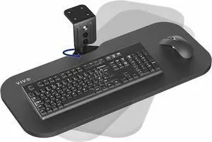 Under Desk Rotating 23 x 10 inch Computer Keyboard and Mouse Tray, Swiveling Platform, Ergonomic Typing, Black, MOUNT-KB01B
