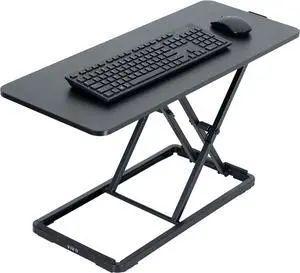 Single Top 30 inch Scissors Lift Keyboard and Mouse Riser, Height Adjustable Laptop Desk, For Ergonomic Sit Stand Workstations, Black, DESK-V030A