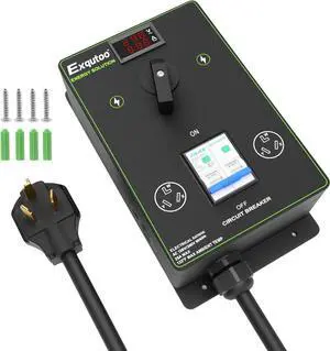 Manual Splitter Switch with Breaker, 3 Prong NEMA 10-30 Dual Socket Knob Selection Switch, 120/240 VAC Selective Charging Ideal for Ovens, EV, Dishwashers, Garbage Disposal