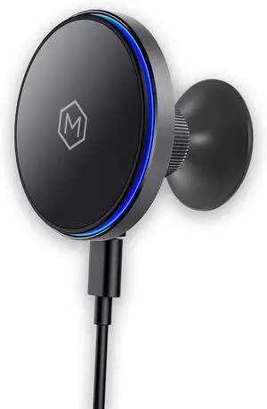 Mag Switch Qi2 Wireless Car Charger Small Dash Mount, 15W Fast with Built in on/off for smarter charging, Strong N52 Magnets, Compatible iPhone 14/15/16/17, Iphone Air