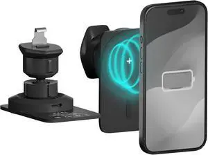 Magnetic Wireless Car Charger  Compatible with MagSafe Devices, 15W Fast Charging, Adjustable Vent Mount for iPhone 17/16/15/14/13/12 (Black)