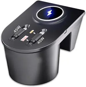USB Hub Car Wireless Charging Charger Mount for Toyota Senna, 45W Fast Charging, 4-Port Expansion Dock Ports (Model B) USB Hub Car Wireless Charging Charger Mount for Toyota Senna, 45W Fast Charging, 4-Port Expansion Dock Ports (Model B)
