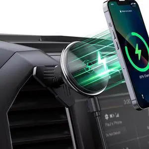 Wireless Charger Magnetic Vent Phone Mount Compatible with 2015-2020 Ford F-150, 2017-2021 Super Duty & 2018-2021 Expedition Metal Holder Cradles Bracket Stand for All Smartphone