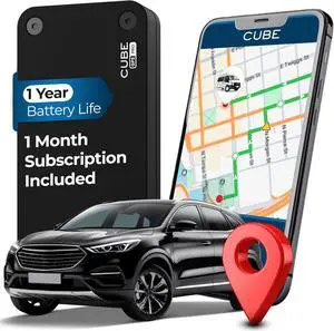 Pro GPS Tracker for Vehicles with Built-in 1 Year Battery - IP67 Waterproof Real Time Cars iOS & Android Compatible Hidden Magnetic Tracking Device Cars, Fleets, Trailers