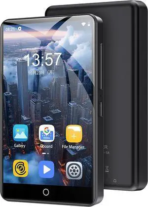 80GB MP3 Player with Bluetooth and WiFi, Mp3 & Mp4 Music Spotify,  Music, Deezer, Audible, Browser, 4.0" IPS Touch Screen Android Speaker, FM Radio, Up to 512GBBlack