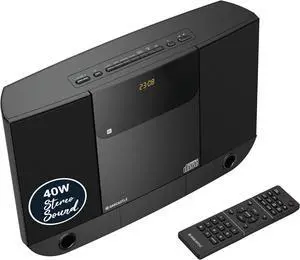 Compact Home Stereo System with Bluetooth, Wall Mountable CD Player for Home, FM Radio, Wireless, Remote Controlled, Speakers, 2.0 Loud Sound, AUX, 20 Presets |  HIFI100