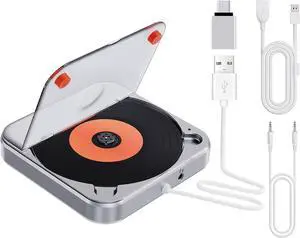 Portable CD Player for Car with USB/AUX Port,  External Compatible Radio,Universal Vehicle,with 1 M AUX Cable/1.5 USB Extension Cable/Adapter(A to C)