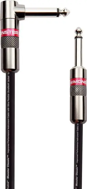 Prolink Classic Instrument Guitar Cable - 21 ft Straight to Right AngleInstrument Cable. All Metal & Duraflex Outer Jacket. 90% Copper Braided Shield