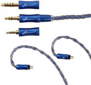 Kinera Ace 2.0 Modular Upgrade Earphone Cable, Silver Foil and Alloy Copper HiFi Earphones Cable with Interchangeable 2.5mm/3.5mm/4.4mm Plug Replacement for Audiophile(2Pin)